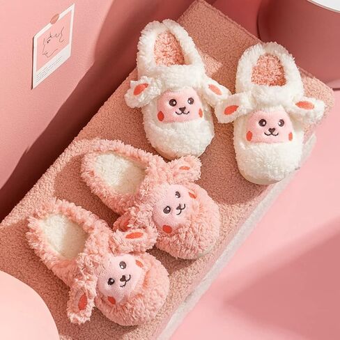 النساء خراف لطيفة النعال جميل شباشب على شكل حيوانات شتاء دافئ أفخم المنزل أحذية مفتوحة الشرائح مضحك عدم الانزلاق شباشب غرفة النوم in Kuwait