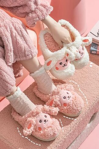 النساء خراف لطيفة النعال جميل شباشب على شكل حيوانات شتاء دافئ أفخم المنزل أحذية مفتوحة الشرائح مضحك عدم الانزلاق شباشب غرفة النوم in Kuwait