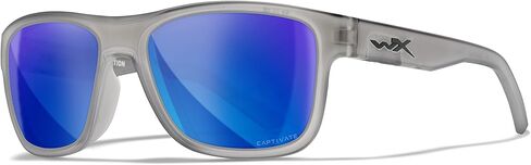 Wiley X Ovation Captivate Polarized Sunglasses, Safety Glasses for Men and Women, UV Eye Protection for Shooting, Fishing, Biking, and Extreme Sports, Matte Slate Frames, Blue Mirror Tinted Lenses in Saudi Arabia