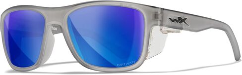 Wiley X Ovation Captivate Polarized Sunglasses, Safety Glasses for Men and Women, UV Eye Protection for Shooting, Fishing, Biking, and Extreme Sports, Matte Slate Frames, Blue Mirror Tinted Lenses in Saudi Arabia