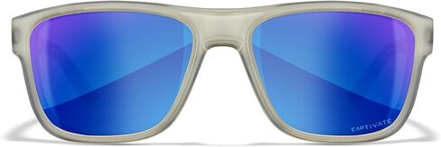 Wiley X Ovation Captivate Polarized Sunglasses, Safety Glasses for Men and Women, UV Eye Protection for Shooting, Fishing, Biking, and Extreme Sports, Matte Slate Frames, Blue Mirror Tinted Lenses in Saudi Arabia