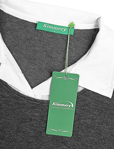 Kimmery Womens Short Sleeve Collared Patchwork Swing Office Blouse Shirts in Saudi Arabia