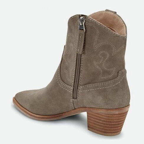 Coutgo Women's Cowgirl Western Ankle Boots Pointed Toe Chunky Heel Stitching Cowboy Booties in Saudi Arabia