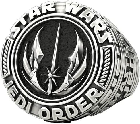 خاتم رمز جيدي للرجال، خاتم Master Jedi Signet رمز ماندالوريان Jedi Order Galactic Empire Rebel Alliance الجمجمة رمز خواتم مجوهرات كلاسيكية إكسسوارات مثالية لعيد الأب in Kuwait