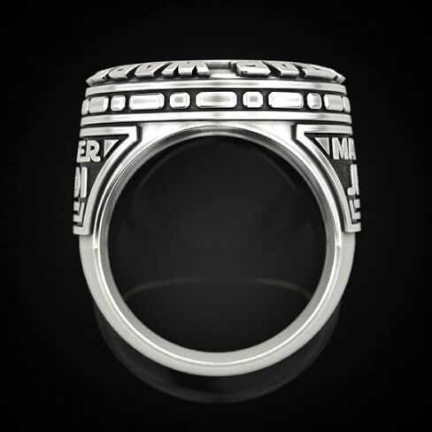 خاتم رمز جيدي للرجال، خاتم Master Jedi Signet رمز ماندالوريان Jedi Order Galactic Empire Rebel Alliance الجمجمة رمز خواتم مجوهرات كلاسيكية إكسسوارات مثالية لعيد الأب in Kuwait