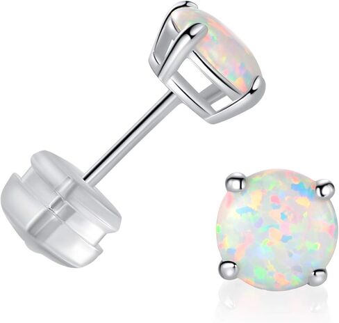 GEMSME 10K الصلبة الأصفر/الأبيض/الوردي الذهب 6.00 مللي متر جولة النار أوبال أقراط هيبوالرجينيك هدية مجوهرات للنساء in Kuwait