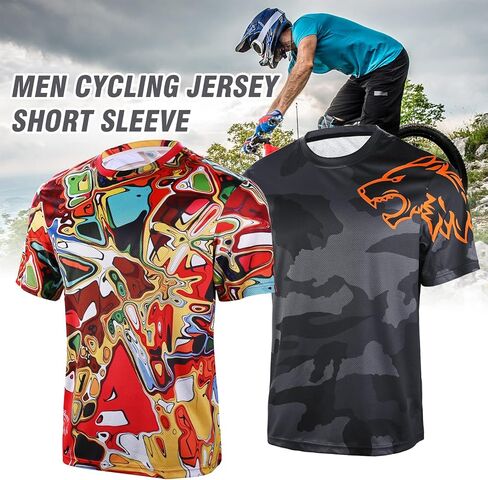 قمصان ركوب الدراجات الجبلية للرجال من Wisdom Leaves بأكمام قصيرة قمصان MTB الإنحدارية ماصة للرطوبة وسريعة الجفاف in Kuwait