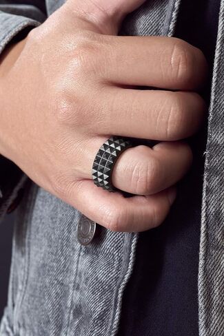 Stainless Steel 10mm Striped or Matte Finish Mens Bangle Bracelet, 8" - Choise of Style in Saudi Arabia
