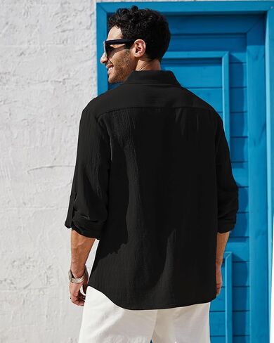 قمصان Jacansi الرجالية الكاجوال بأربطة وأكمام طويلة من العصور الوسطى وعصر النهضة زي القرصان in Kuwait