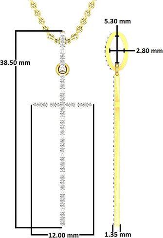 Dazzlingrock Collection Round White Diamond Cross Pendant for Women with 18 inch Chain (0.09 ctw, Color I-J, Clarity I1-I3) in Gold in Saudi Arabia