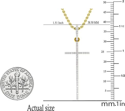 Dazzlingrock Collection Round White Diamond Cross Pendant for Women with 18 inch Chain (0.09 ctw, Color I-J, Clarity I1-I3) in Gold in Saudi Arabia