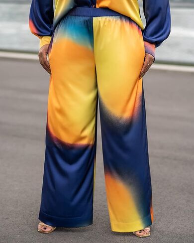 The Drop Women's Multi Ombre Print Wide Leg Pants by @kélawalker in Saudi Arabia