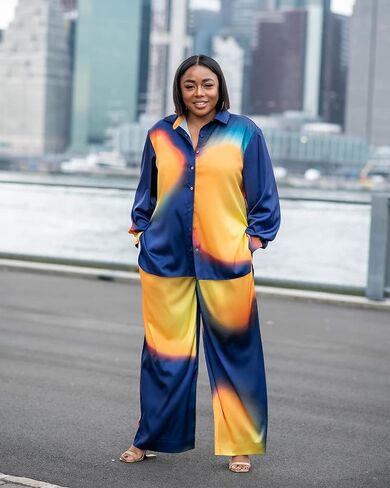 The Drop Women's Multi Ombre Print Wide Leg Pants by @kélawalker in Saudi Arabia