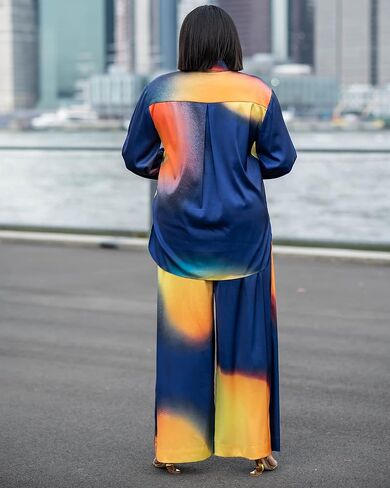 The Drop Women's Multi Ombre Print Wide Leg Pants by @kélawalker in Saudi Arabia