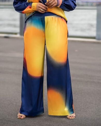 The Drop Women's Multi Ombre Print Wide Leg Pants by @kélawalker in Saudi Arabia