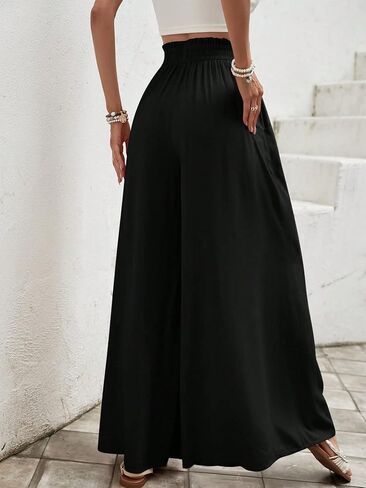 Verdusa Women's Paperbag Waist Wide Leg Loose Palazzo Pants Casual Baggy in Saudi Arabia