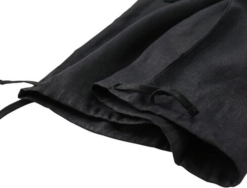 Amazhiyu Womens Pure Linen Casual High Waist Pencil Drawstring Pants with Pockets in Saudi Arabia