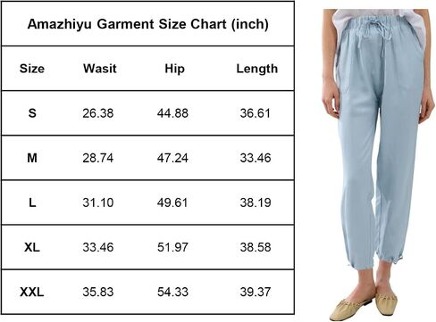Amazhiyu Womens Pure Linen Casual High Waist Pencil Drawstring Pants with Pockets in Saudi Arabia
