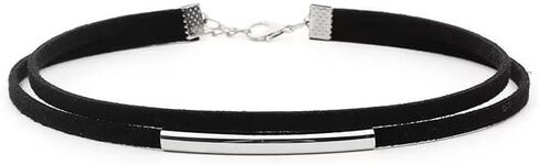 الطبقات المختنق قلادة القوطية المخملية قابل للتعديل الفضة الذهب طوق مزدوج الطبقات قلادة مجوهرات هدية للنساء الفتيات in Kuwait