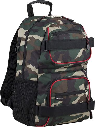 Eastsport Travel Skateboard Backpack Double Strap Laptop Bag تصميم متعدد الرياضات للرجال والنساء، أسود شامبراي in Kuwait