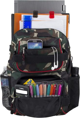 Eastsport Travel Skateboard Backpack Double Strap Laptop Bag تصميم متعدد الرياضات للرجال والنساء، أسود شامبراي in Kuwait