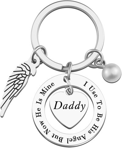 هدايا تذكارية لفقدان الاب، سلسلة مفاتيح بعبارة My Guardian Lives in Heaven I Call Him Daddy مجوهرات التعاطف هدية تذكارية هدية تذكارية in Kuwait