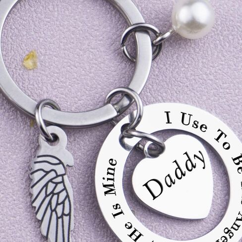 هدايا تذكارية لفقدان الاب، سلسلة مفاتيح بعبارة My Guardian Lives in Heaven I Call Him Daddy مجوهرات التعاطف هدية تذكارية هدية تذكارية in Kuwait
