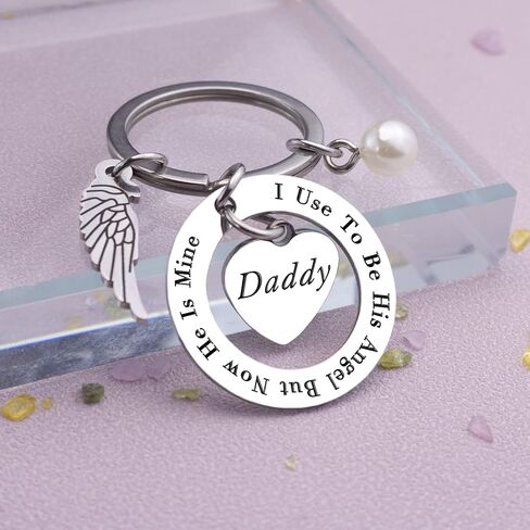 هدايا تذكارية لفقدان الاب، سلسلة مفاتيح بعبارة My Guardian Lives in Heaven I Call Him Daddy مجوهرات التعاطف هدية تذكارية هدية تذكارية in Kuwait