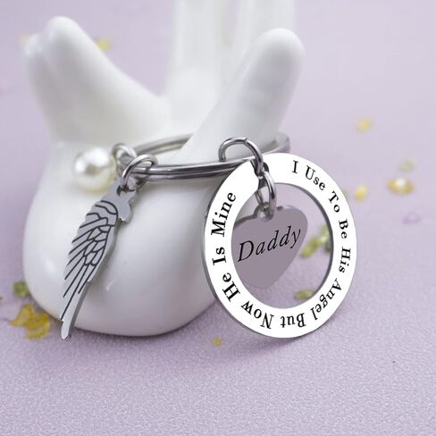 هدايا تذكارية لفقدان الاب، سلسلة مفاتيح بعبارة My Guardian Lives in Heaven I Call Him Daddy مجوهرات التعاطف هدية تذكارية هدية تذكارية in Kuwait