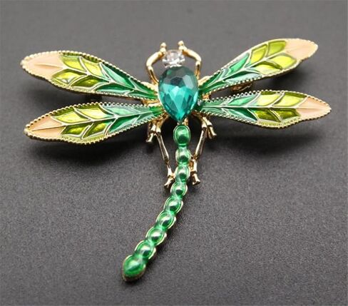 بروش على شكل يعسوب مطلي بالمينا للنساء والرجال بتصميم حشرات معدنية لحفلات الزفاف والولائم، دبابيس بروش هدايا معدنية، بدون احجار كريمة in Kuwait