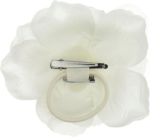 Women's Multifunction Rose Flower Sheer Petal Brooch Pin Hair Tie Clip in Saudi Arabia
