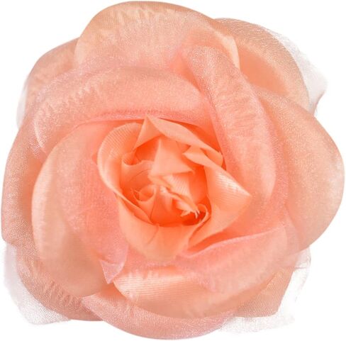 Women's Multifunction Rose Flower Sheer Petal Brooch Pin Hair Tie Clip in Saudi Arabia