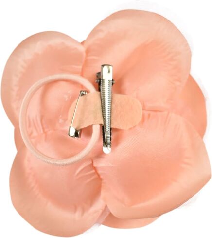 Women's Multifunction Rose Flower Sheer Petal Brooch Pin Hair Tie Clip in Saudi Arabia