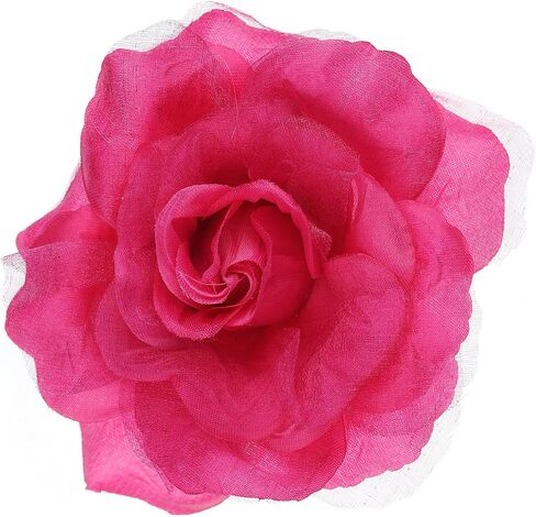 Women's Multifunction Rose Flower Sheer Petal Brooch Pin Hair Tie Clip in Saudi Arabia
