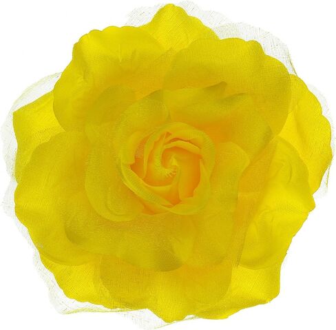 Women's Multifunction Rose Flower Sheer Petal Brooch Pin Hair Tie Clip in Saudi Arabia