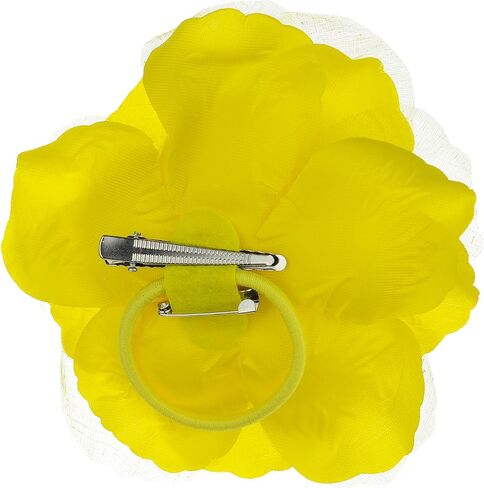 Women's Multifunction Rose Flower Sheer Petal Brooch Pin Hair Tie Clip in Saudi Arabia