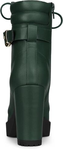 Allegra K Women's Platform Ankle Boots Lace Up Block Heels Combat Boots in Saudi Arabia