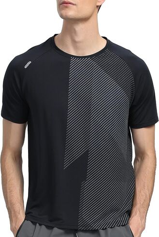 Men's Short Sleeve Quick Dry Athletic Crewneck T-Shirt Golf Tennis Running Gym Tee Tops in Kuwait