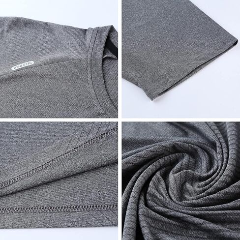 Men's Short Sleeve Quick Dry Athletic Crewneck T-Shirt Golf Tennis Running Gym Tee Tops in Kuwait