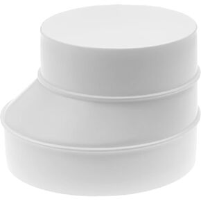 Vent Systems 6" inch to 5" inch Duct Reducer Adapter Connector Fitting Pipe Increaser Reducer Cone for HVAC Ventilation Systems, ABS Plastic PVC pipe 150 to 125 mm