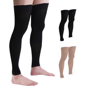 Doc Miller Thigh High Calf Sleeves Compression Hose 15-20 mmHg Opaque Stockings