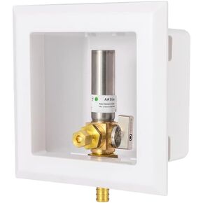 EFIELD Universal Ice Maker Box,1/2-Inch Pex Crimp Inlet with Installed 1/4-Turn Ball Valve with Stainless Steel Water Hammer Arrestor