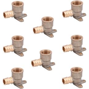 LD Valve-Pex A Fitting 1/2"ProPEX x 1/2"FPT Brass Elbow with Drop Ear for Pex A Pipe System, F1960 Brass Pex Expansion Transition Fittings PPEX to FPT Thread Drop Ear Elbow (8-Pack)