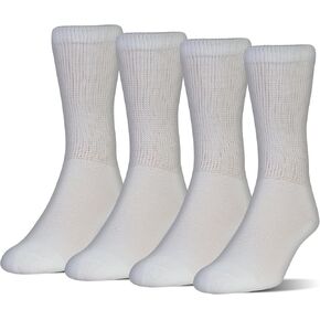 Medipeds Womens Coolmax Extra Wide Crew Socks, 4 Pairs