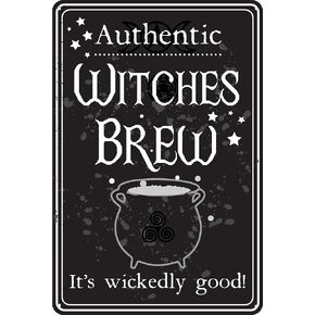 Authentic Witches Brew 12" x 8" Tin Sign