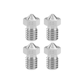 uxcell 0.5mm 3D Printer Nozzle Head M6 Thread Replacement, Stainless Steel 4pcs