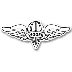 Wings Shaped Rigger Sticker (Airborne Parachutist Logo Insignia Vinyl Decal for car or Laptop (2.5 x 6 inch)
