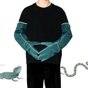 Tylulikaty 23inch Animal Handling Gloves, Animal Control Gloves Bite Resistant Snake Proof Kevlar Reinforced Leather Protection Dog Training Glove for Cats Scratch Reptiles Birds Falcon Grabbing
