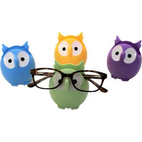 Dependable Industries inc. Essentials Owl Glasses & Sunglasses Holder Stand - Eyeglass Display Rack, Smartphone Dock, Nice Random Color Shipped