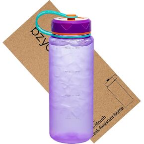 زجاجة مياه هيدروبوب بسعة 36oz من bzyoo مع حزام - مقاومة للتسرب، قياس تتبع كمية الترطيب، فم واسع للثلج. مثالي للصالة الرياضية والسفر والخارج - اللون أخضر